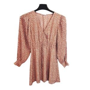 Promesa Floral Smocked Chiffon Mini Dress Size‎ Small